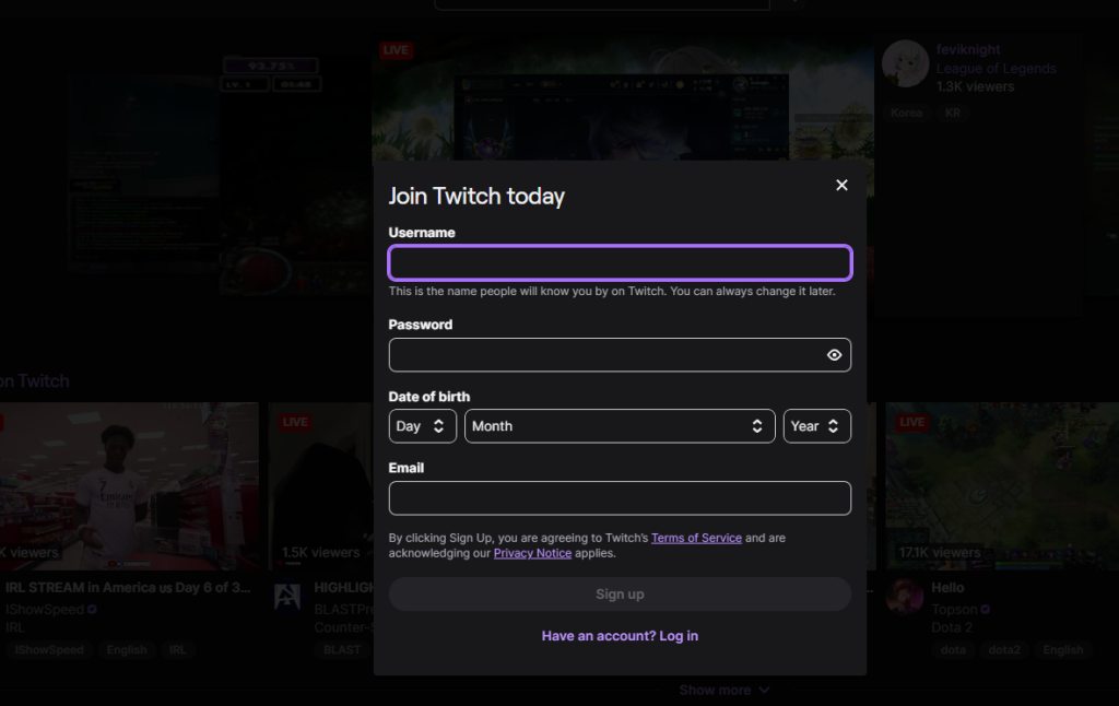 Luo Twitch-tili