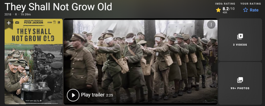 Mielenkiintoisimmat dokumentit - They Shall Not Grow Old