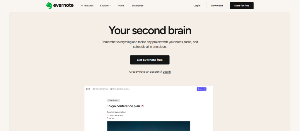 Paras muistutussovellus - Evernote