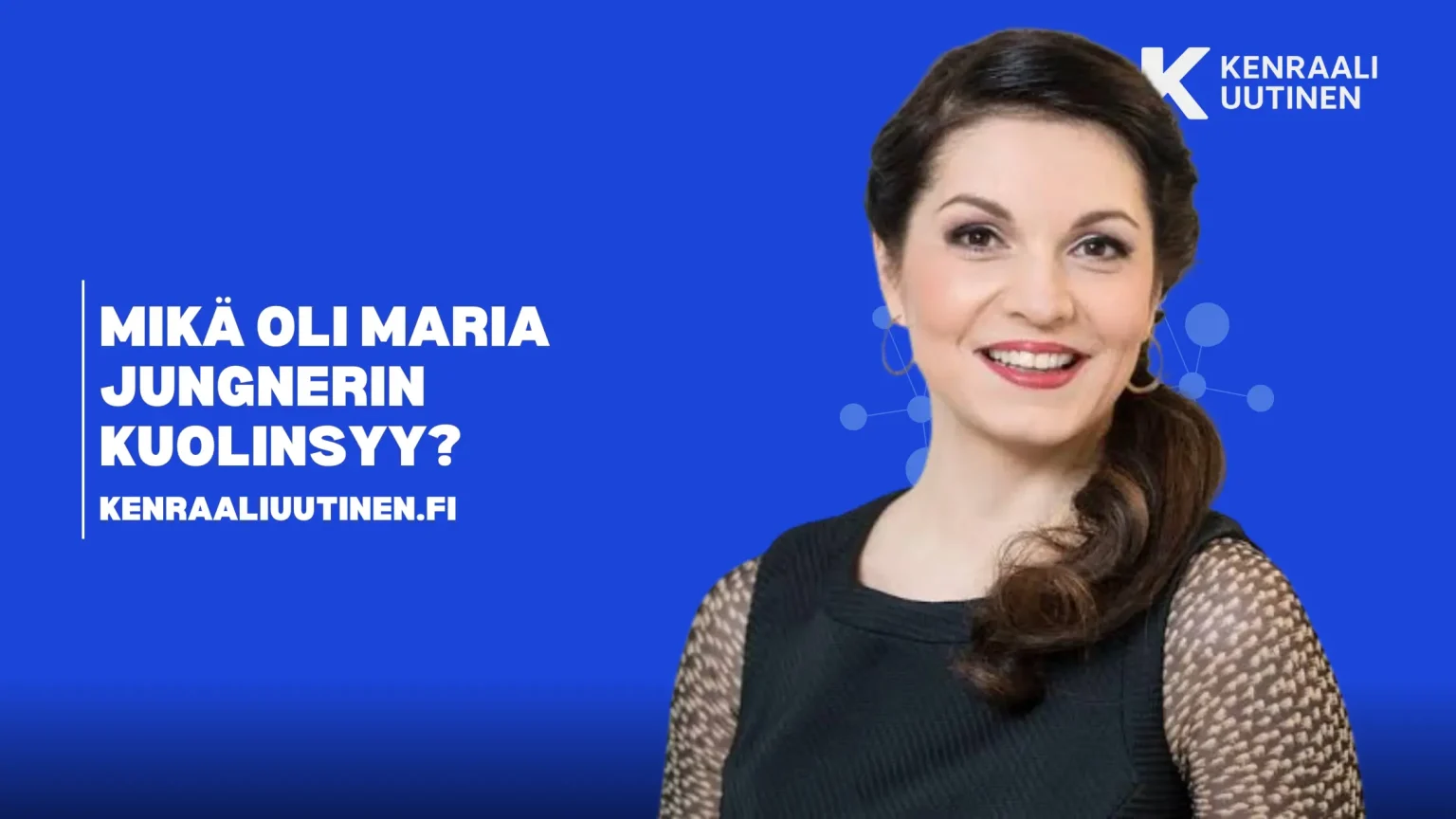 Mikä oli Maria Jungnerin kuolinsyy? Tässä totuus huhujen takana. Maria Jungnerin muotokuva neutraalilla taustalla.